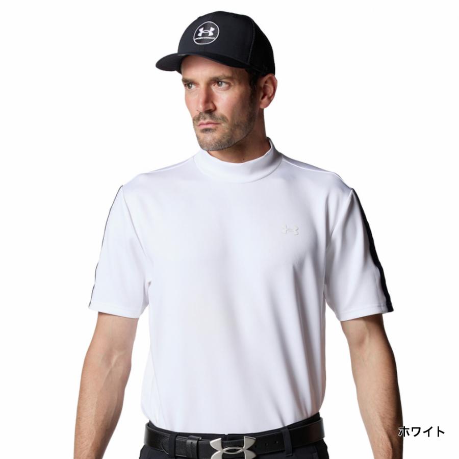 Under Armour M's Golf XL ホワイト モックネックシャツ UNDER ARMOUR（アンダーアーマー） ゴルフウェア 半袖シャツ 春 夏 UA