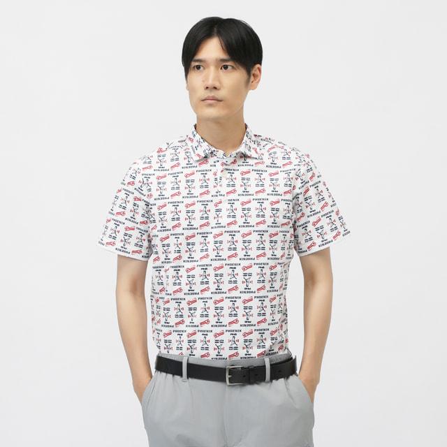 PING（ピン） ゴルフウェア 半袖シャツ 秋 冬 ドットメッシュ総柄半袖