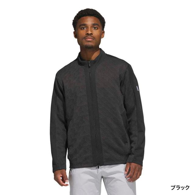 メンズ ゴルフ ジャケット ブラック グレー adidas（アディダス） ゴルフウェア 長袖トレーナー 秋 冬 CW