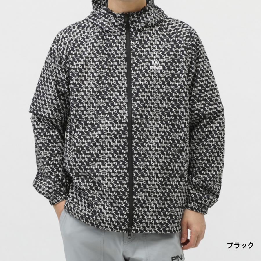 新品　PING デザイン　フルジップ　パーカー　GOLF ピン　ブラック　M ピン（PING）（レディース）ゴルフウェア パーカー ダンボールニット