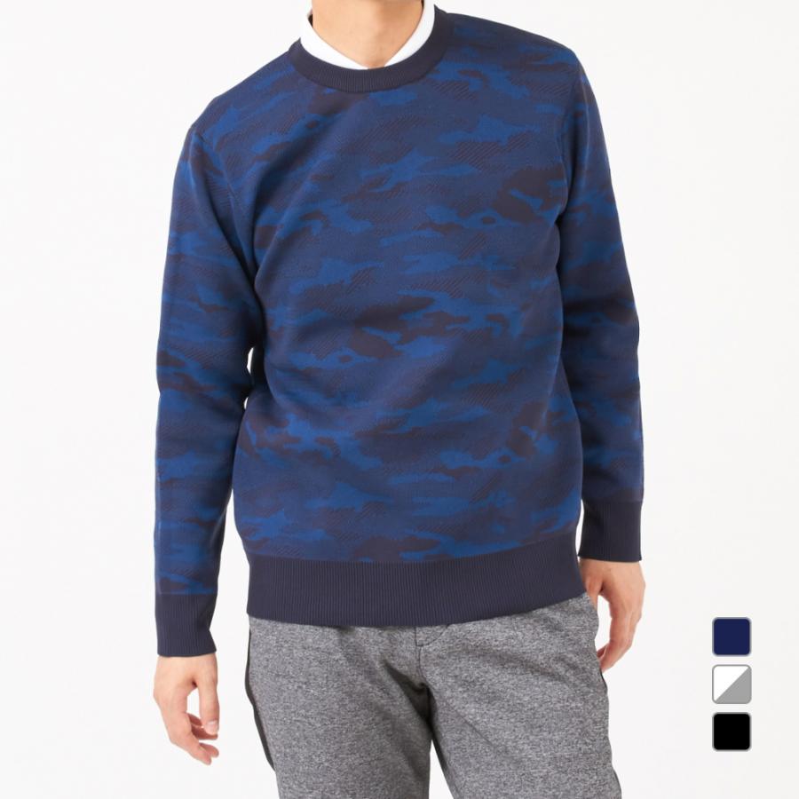 イグニオ ゴルフウェア 長袖セーター 発熱保温 Iheat 素材 クルーネックセーター Ig 1s1500c H カモ柄ジャガードと無地ワッフル編みの2 種類を展開 メンズ Ignio アルペン Paypayモール店 通販 Paypayモール