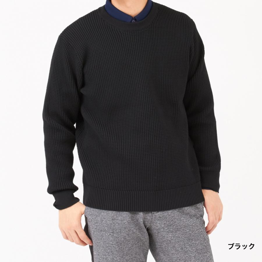 イグニオ ゴルフウェア 長袖セーター 発熱保温 Iheat 素材 クルーネックセーター Ig 1s1500c H カモ柄ジャガードと無地ワッフル編みの2 種類を展開 メンズ Ignio アルペン Paypayモール店 通販 Paypayモール