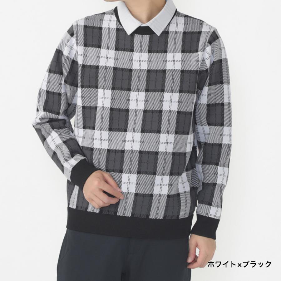 TIGORA（ティゴラ） ゴルフウェア 長袖セーター 秋 冬 チェック柄