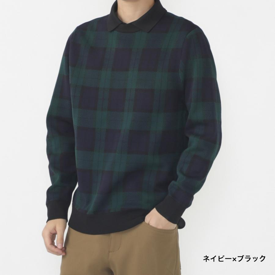 TIGORA（ティゴラ） ゴルフウェア 長袖セーター 秋 冬 チェック柄