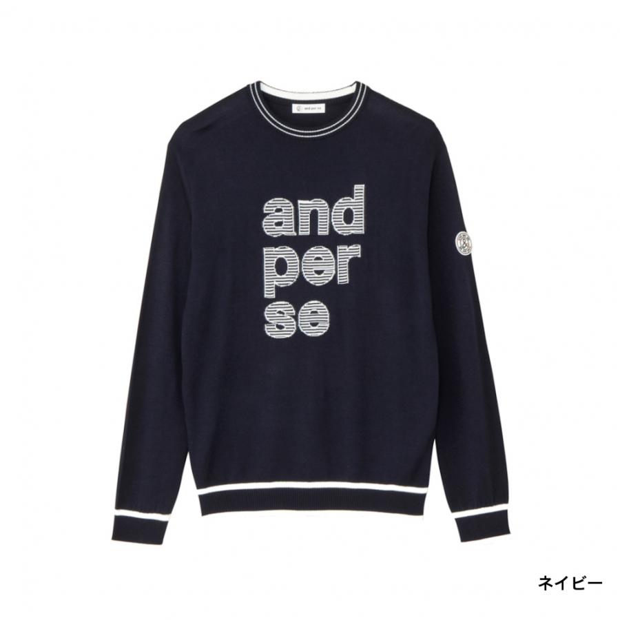 and per se（アンパスィ） ゴルフウェア 長袖セーター 秋 冬 クルー