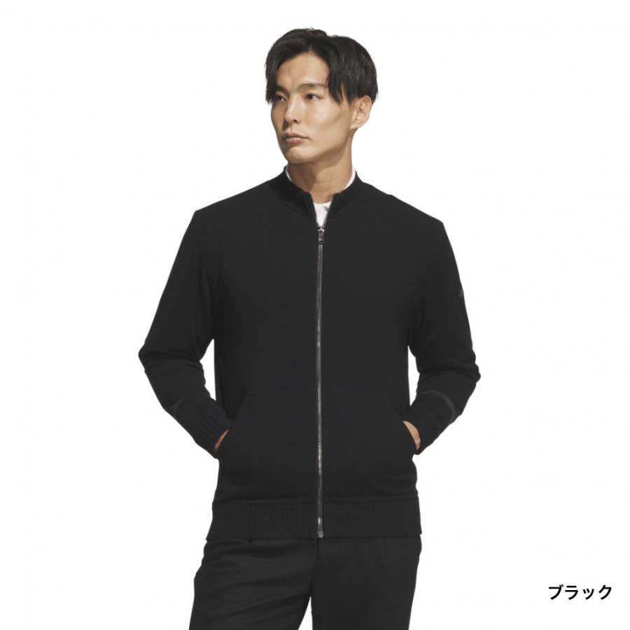 新品adidas ジップアップジャケット 黒　フリースセットアップ　ゴルフ秋冬 adidas（アディダス） ゴルフウェア 長袖シャツ 秋 冬 防風 フルジップ