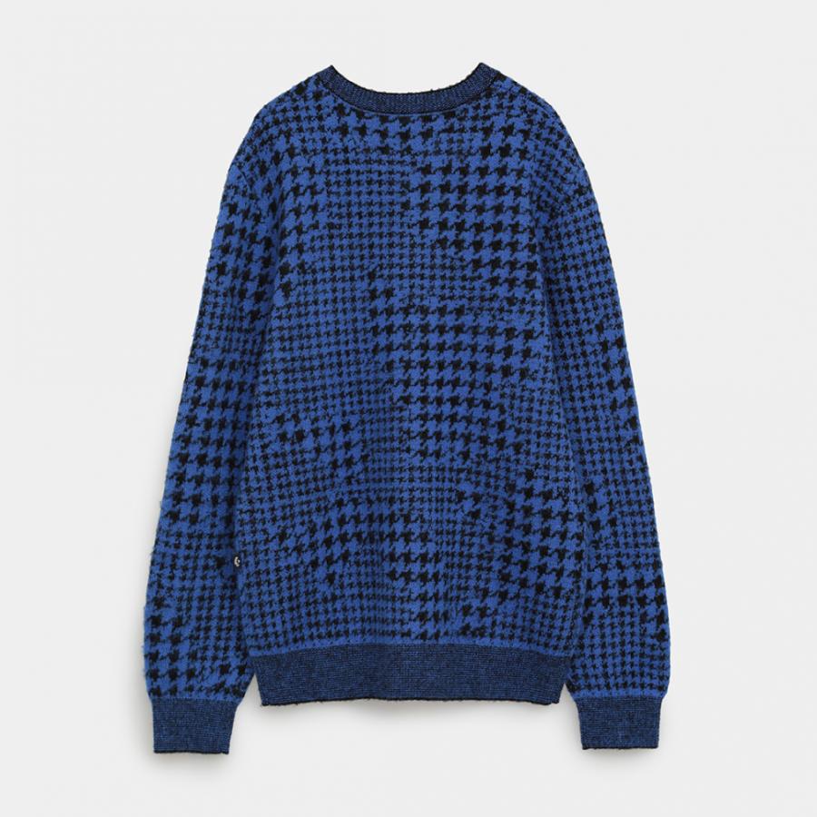 キャロウェイ　L 長袖　ニットセーター　ネイビー　ウール混　クルーネック Callaway（キャロウェイ） ゴルフウェア 長袖セーター 秋 冬 千鳥ジャ