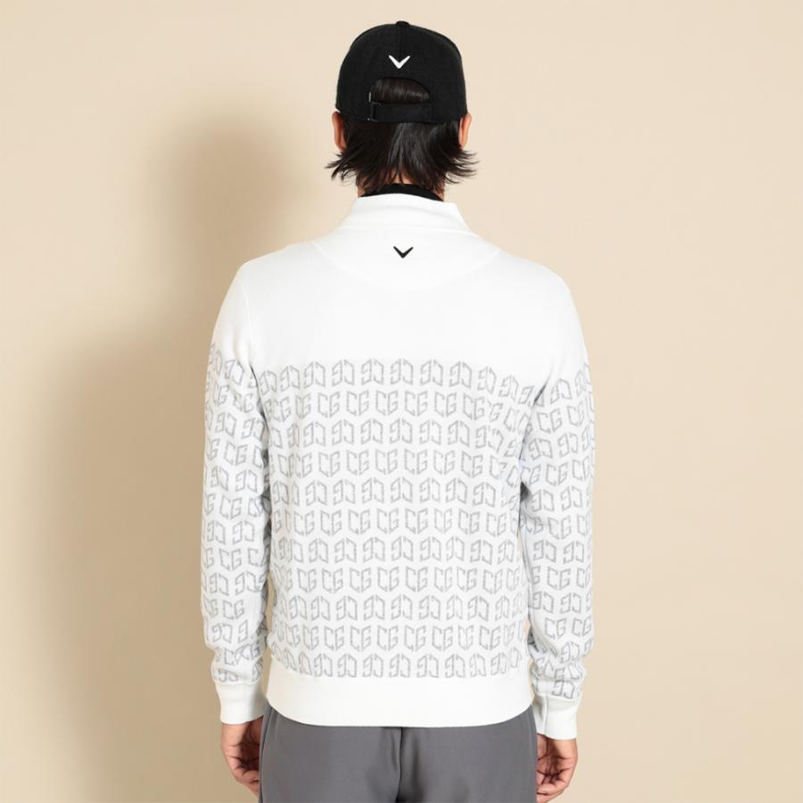 キャロウェイ　Callaway 長袖　ニット　セーター 刺繍ロゴ　ウール混　M Callaway（キャロウェイ） ゴルフウェア セーター 秋 冬 長袖
