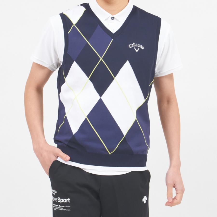 キャロウェイ ゴルフウェア 春 夏 ベスト ニットベスト アーガイル 撥水機能付き メンズ Callaway アルペン Paypayモール店 通販 Paypayモール