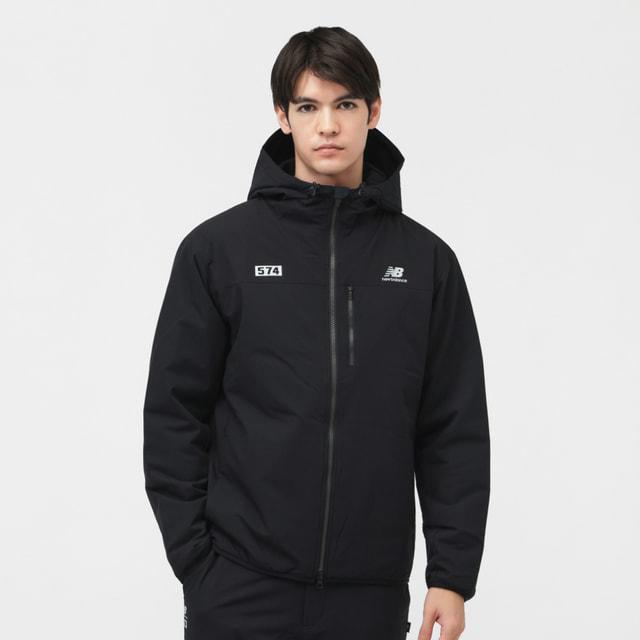 new balance ゴルフ　フード付きダウンジャケット ブラック New Balance（ニューバランス） ゴルフウェア 中綿ジャケット 秋 冬