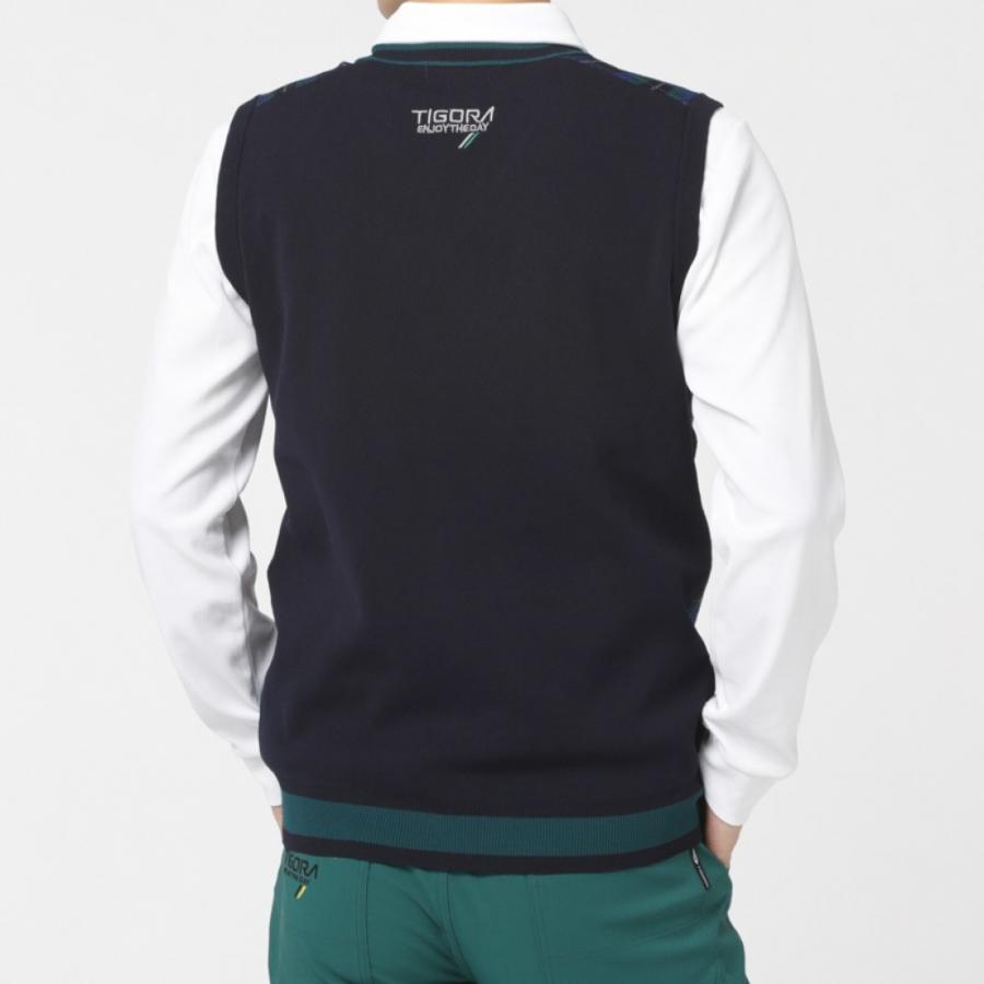 TIGORA ティゴラ ゴルフウェア ベスト 秋 冬 チェック柄