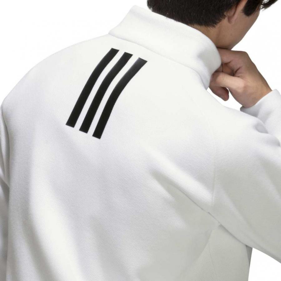 【アディダスゴルフ】2024年 袖ロゴ 長袖プルオーバーパーカー 3XL 白 adidas（アディダス） ゴルフウェア 長袖トレーナー 秋 冬
