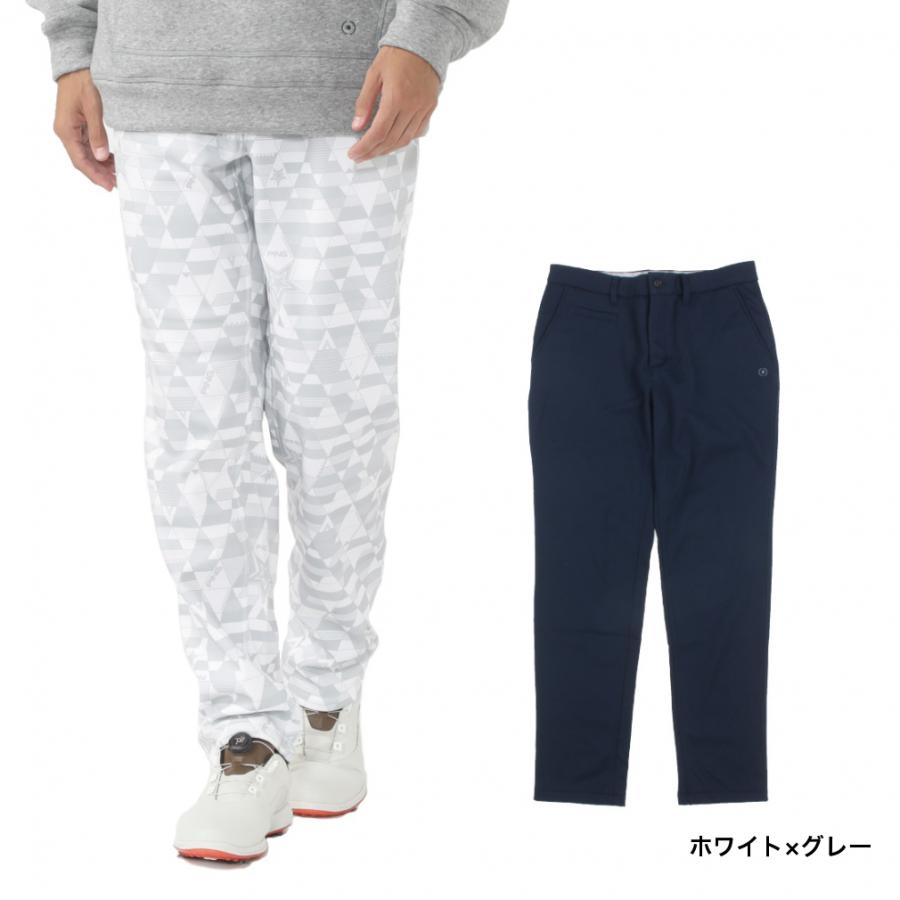 PING ピン ロングパンツ　グレー ゴルフ M メンズ　総柄　裏起毛　秋冬 ロングパンツ メンズ ピン PING 2025 秋冬 新作 ゴルフウェア