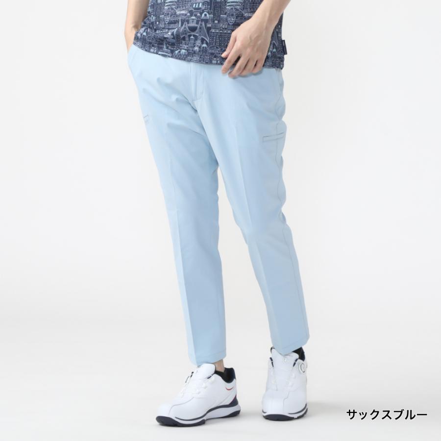 新品 ラッセルノ ゴルフ 族虎 ヘビーウェイト フーディ ライトブルー M 4 TIGORA（ティゴラ） ゴルフウェア ロングパンツ 春 夏 多ポケット