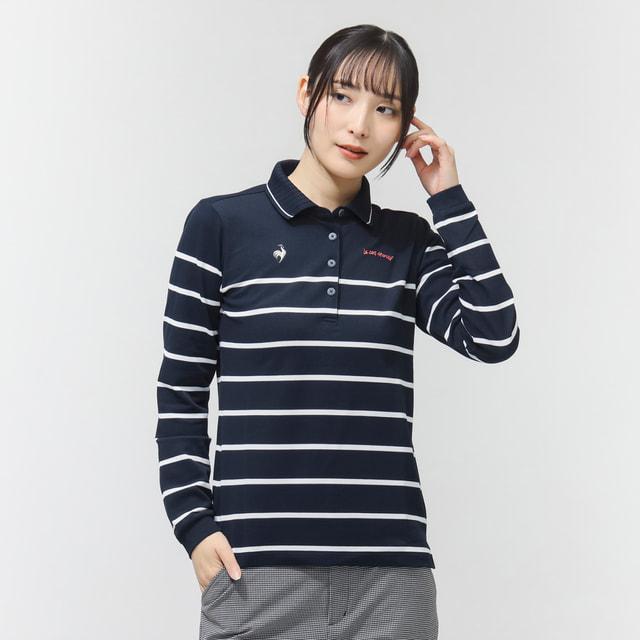 ルコックスポルティフ ゴルフ レディース ゴルフウェア 長袖シャツ 春 夏 ボーダー長袖シャツ LG6SLS00L le coq sportif GOLFの画像
