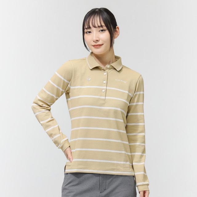 ルコックスポルティフ ゴルフ レディース ゴルフウェア 長袖シャツ 春 夏 ボーダー長袖シャツ LG6SLS00L le coq sportif GOLFの画像