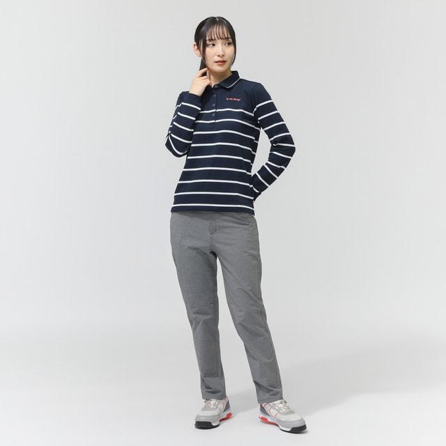 ルコックスポルティフ ゴルフ レディース ゴルフウェア 長袖シャツ 春 夏 ボーダー長袖シャツ LG6SLS00L le coq sportif GOLFの画像