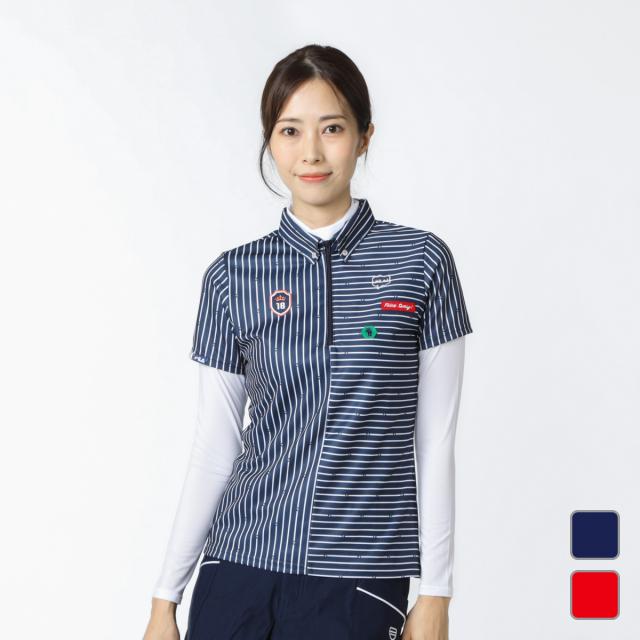 フィラ レディース ゴルフウェア 長袖シャツ インナーセット半袖シャツ ストライプ柄ブロック切替組み合わせ半袖シャツ インナーシャツ Fila アルペン Paypayモール店 通販 Paypayモール