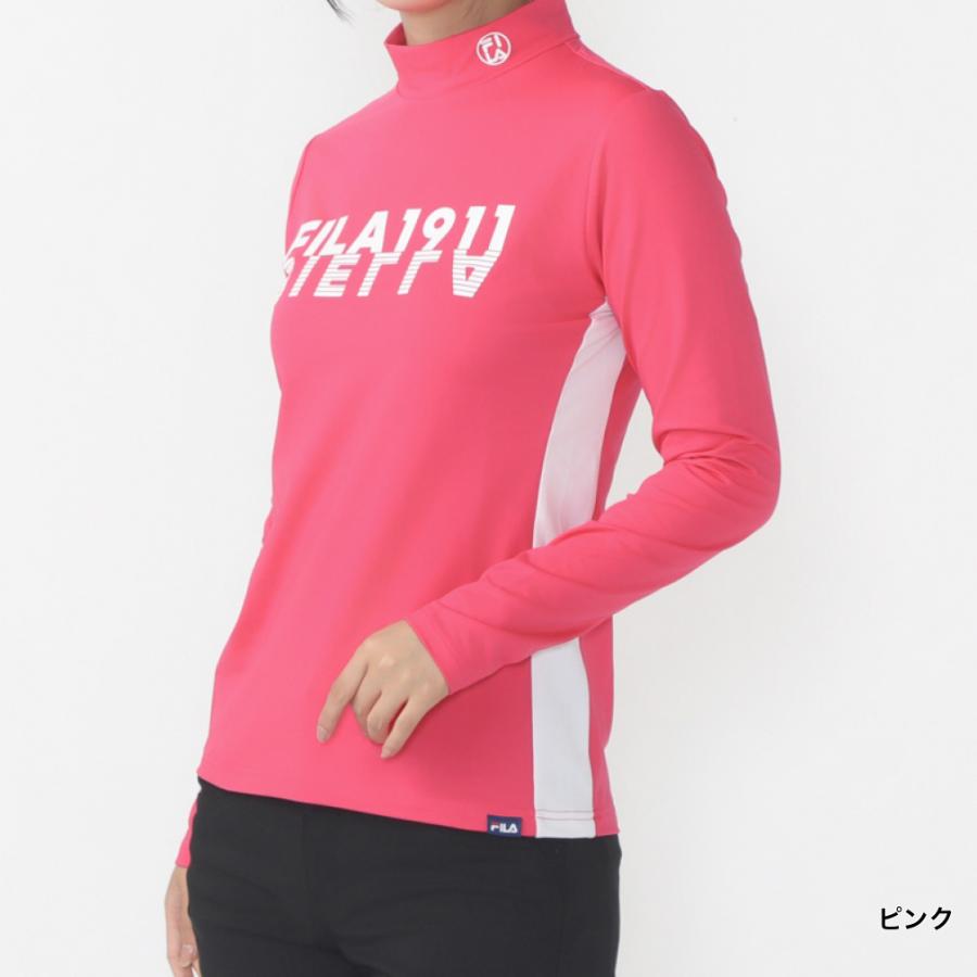 【メンズ50⭐️美品】アルチビオゴルフ　モックネックシャツ　長袖　インナー　ピンク FILA（フィラ） ゴルフウェア 長袖シャツ 秋 冬 長袖モックネック