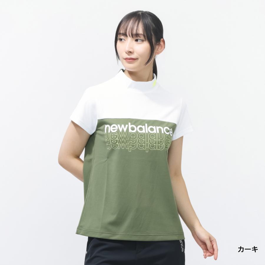 New Balance 574 モックネック 半袖シャツ カーキ　ゴルフウェア New Balance（ニューバランス） レディース ゴルフウェア 半袖シャツ