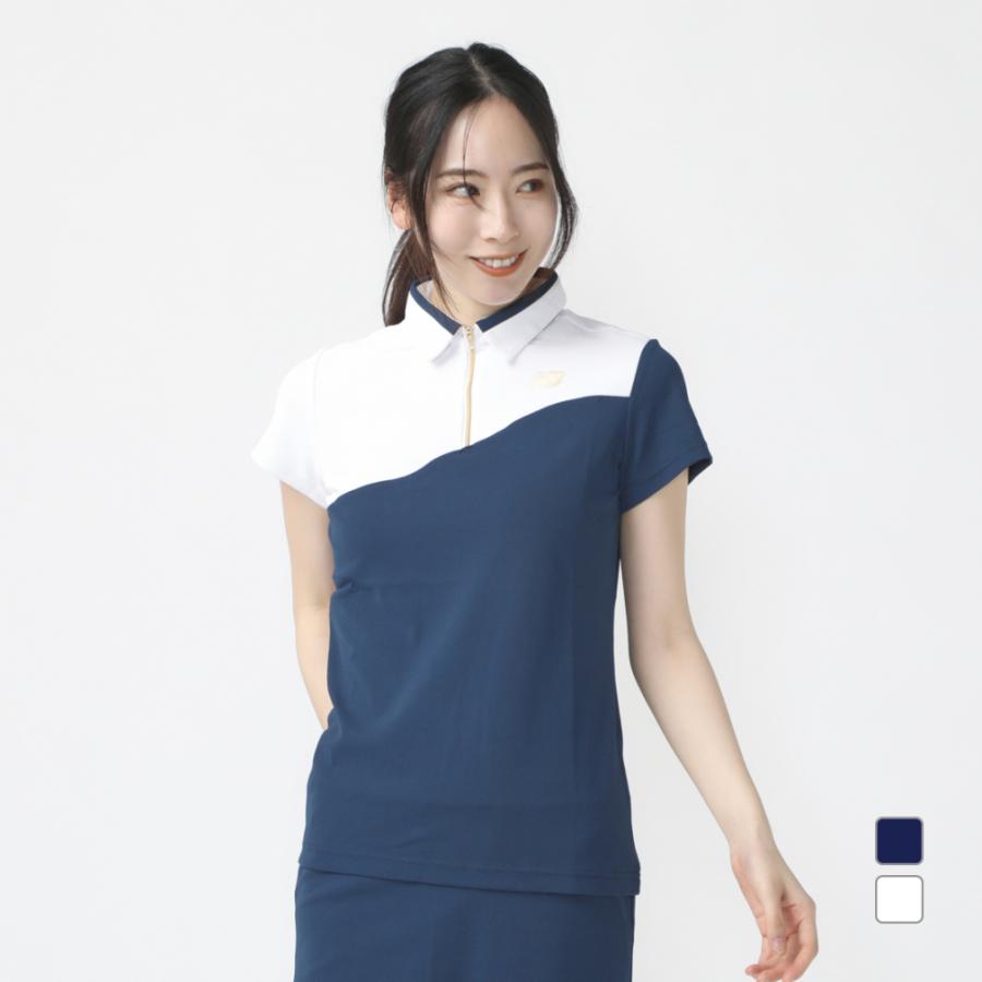 ニューバランス レディース ゴルフウェア 半袖シャツ 春 夏 HALF ZIP 