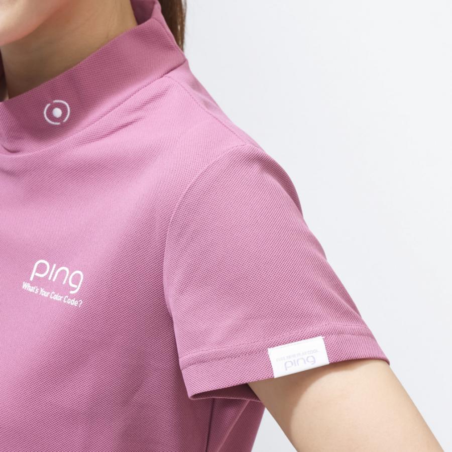【未使用】定価2.6万円 PGG ハイネック ゴルフウェア 半袖レディース PING（ピン） （レディース）ゴルフウェア モックネック 半袖 エコ