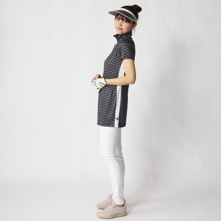 【マリクレール】ゴルフ 半袖ワンピース ビビットカラー 春夏 M ピンク×白 Marie Claire（マリ クレール） マリ クレール ゴルフウェア 半袖
