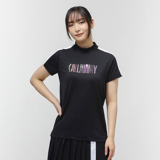 キャロウェイ レディース ゴルフウェア 半袖シャツ 春 夏 半袖モックネックシャツラインストーン付 C26134209 Callawayの画像