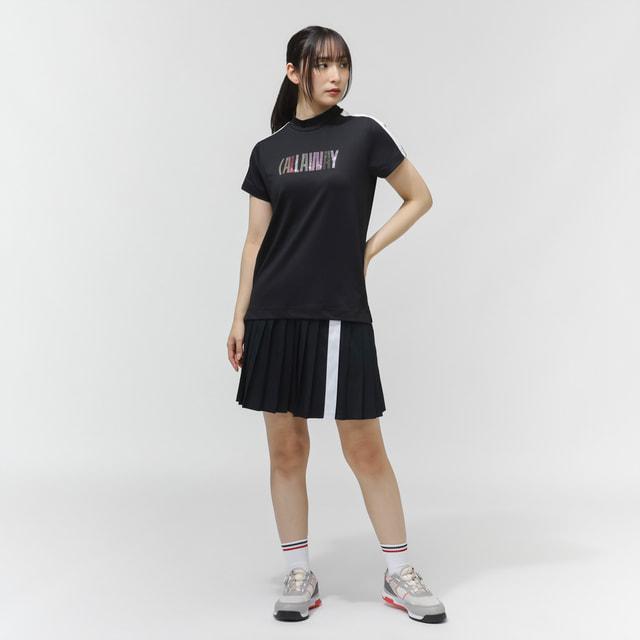 キャロウェイ レディース ゴルフウェア 半袖シャツ 春 夏 半袖モックネックシャツラインストーン付 C26134209 Callawayの画像