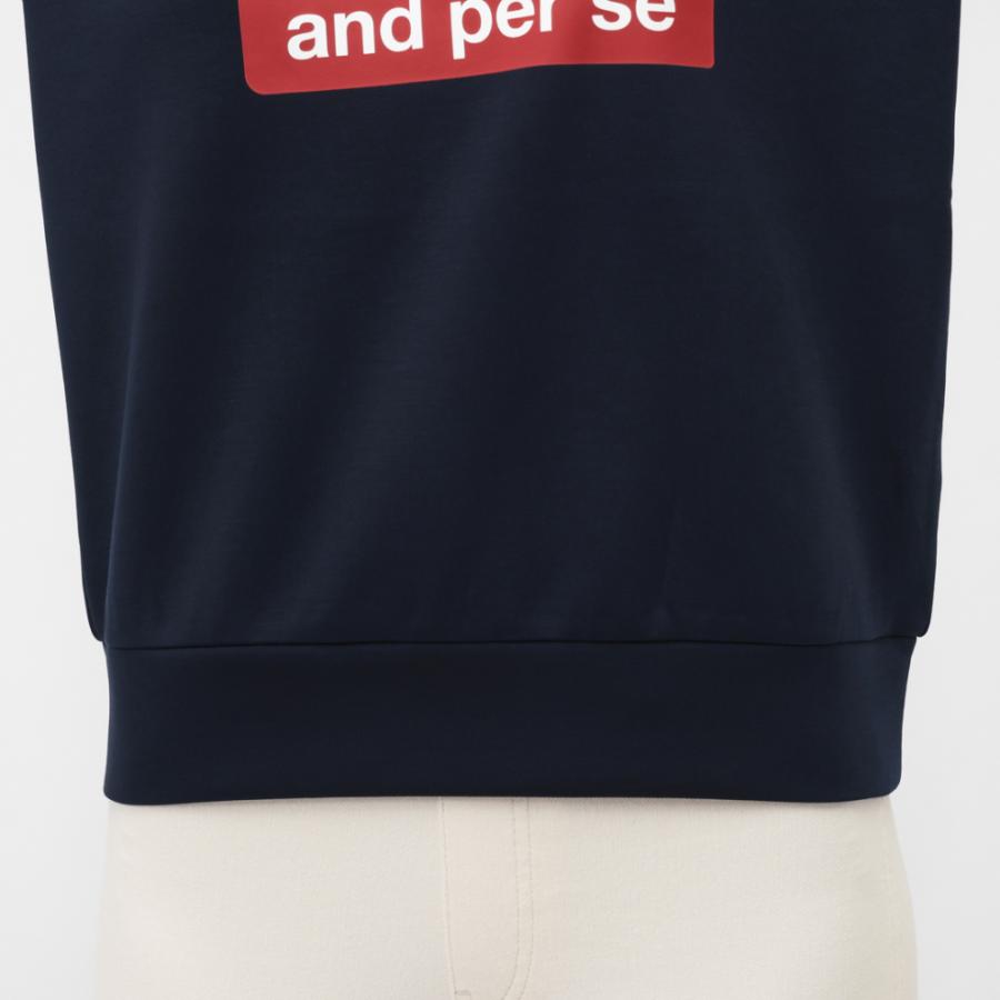 美品 and per se アンパスィ ネイビー スウェット M ゴルフウェア and per se（アンパスィ） 長袖 モックネックシャツ メンズ ゴルフ
