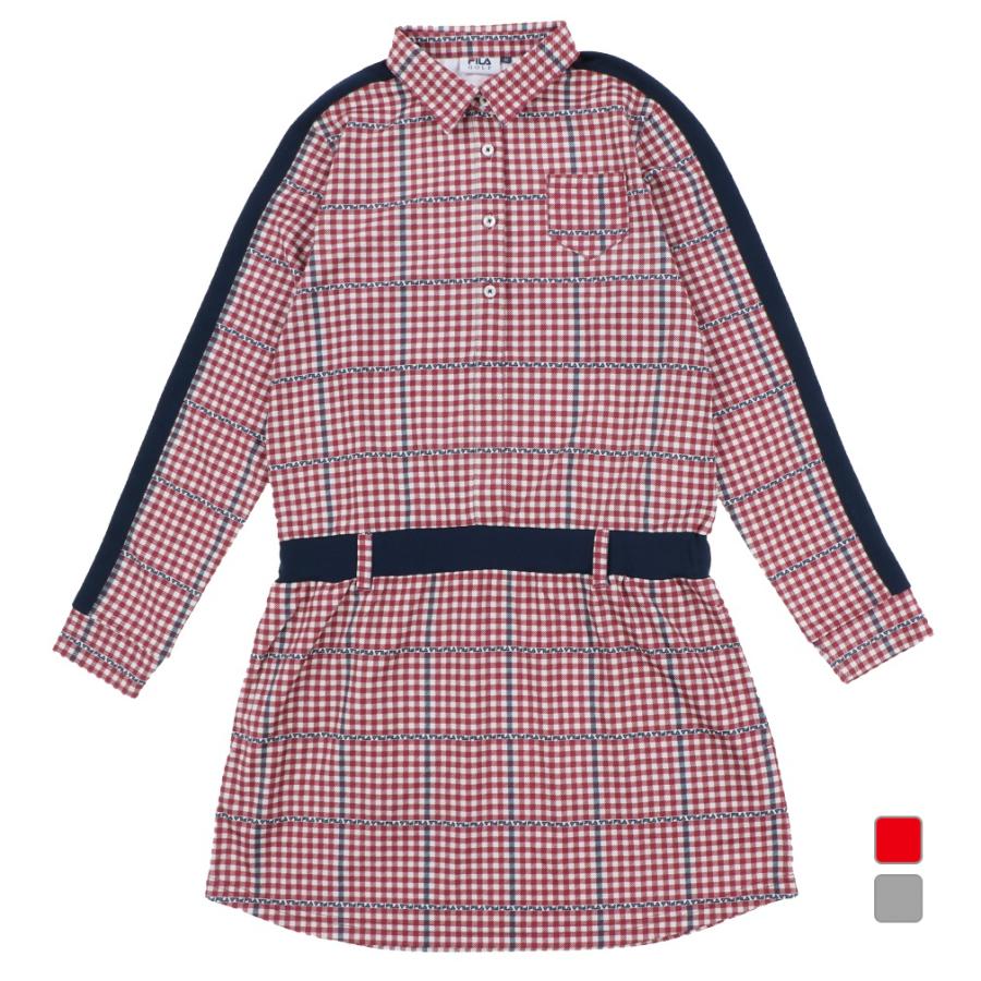 フィラ レディース ゴルフウェア 長袖ワンピース 胸ポケット付 Fila まとめ買い特価