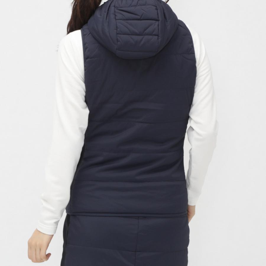 ジーフォアゴルフウェア レディース ダウンベスト防風コート 2点セット L レディースゴルフウエア 2WAYフード付アウター(ダウンジャケット