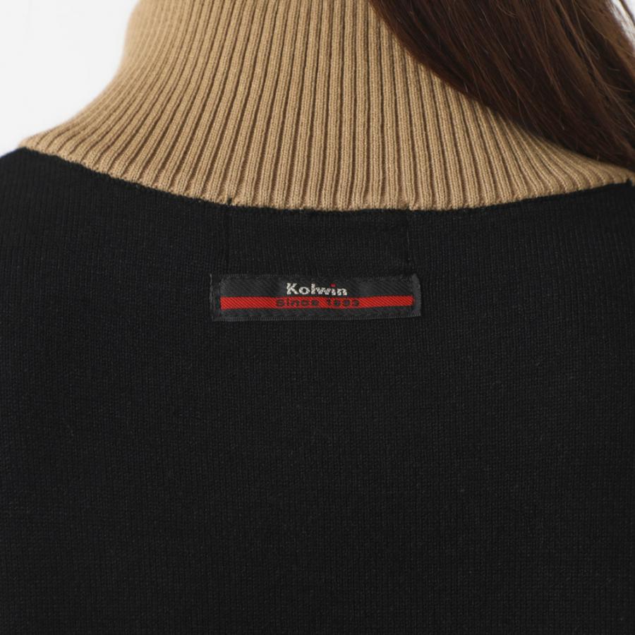   GOLF ワッペンハーフジップニットセーター XL Kolwin コルウィン レディース ゴルフウェア 長袖セーター 秋 冬