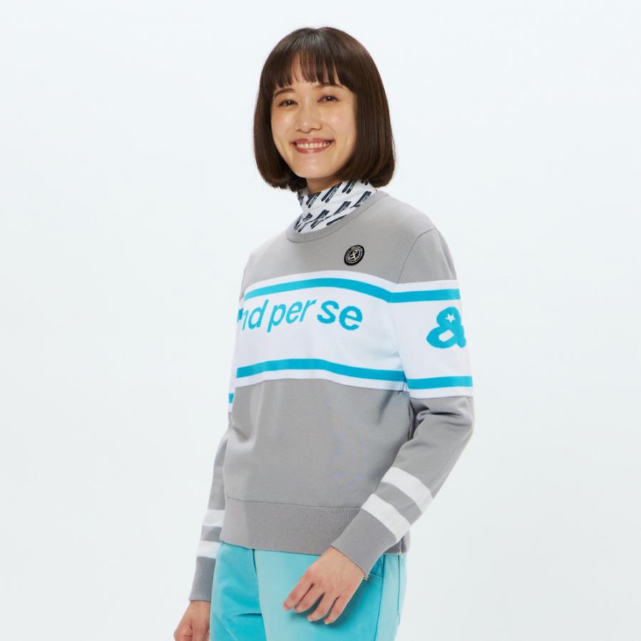 新品　and per se アンパシー　レディース　ゴルフウェア　Ｌサイズ and per se（アンパスィ） レディース ゴルフウェア 長袖セーター 秋