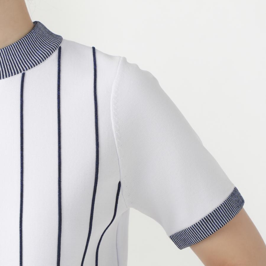 SOUTHCAPE レディース ゴルフ 半袖セーター（コントラストストライプ） SOUTHCAPE レディース ゴルフ 半袖セーター（コントラスト