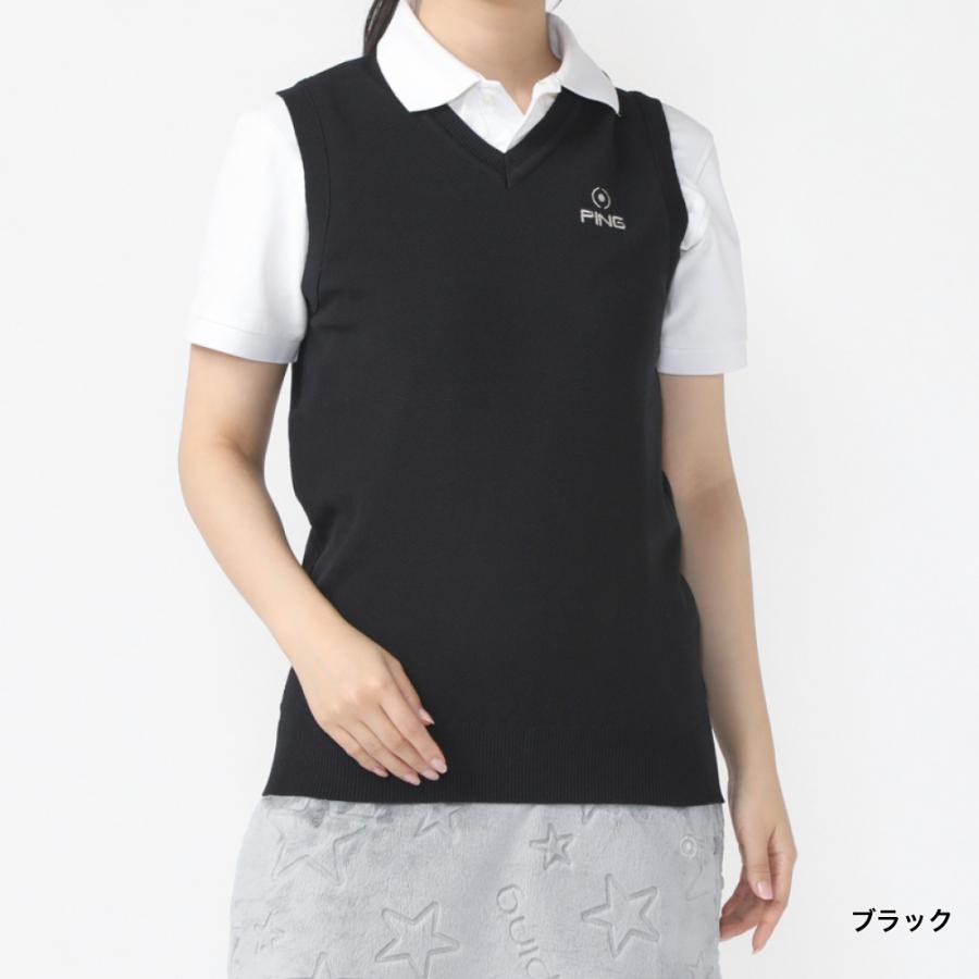 PING（ピン） レディース ゴルフウェア ベスト 秋 冬 23FWニットベスト