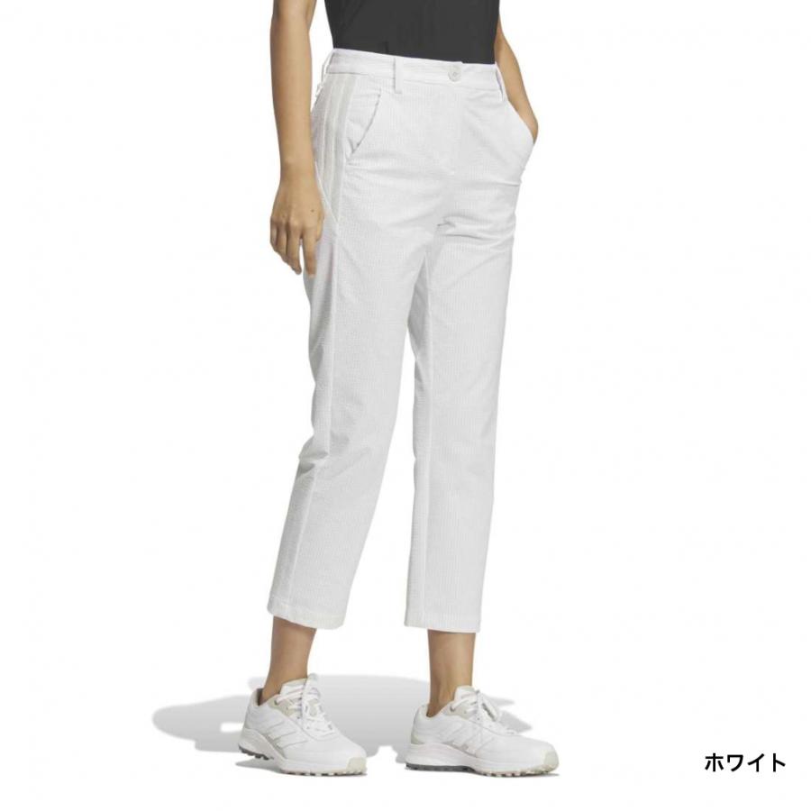 アディダス レディース ゴルフウェア クロップドパンツ 春 夏 EX-STRETCH ACTIVE シアサッカー クロップドパンツ LOH45 adidasの画像