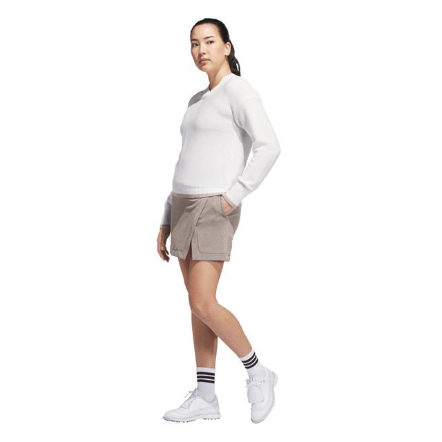 新品 アディダス セットアップ 半袖 吸水速乾 スカート 白 ゴルフウェア L adidas（アディダス） レディース ゴルフウェア スカート 秋 冬