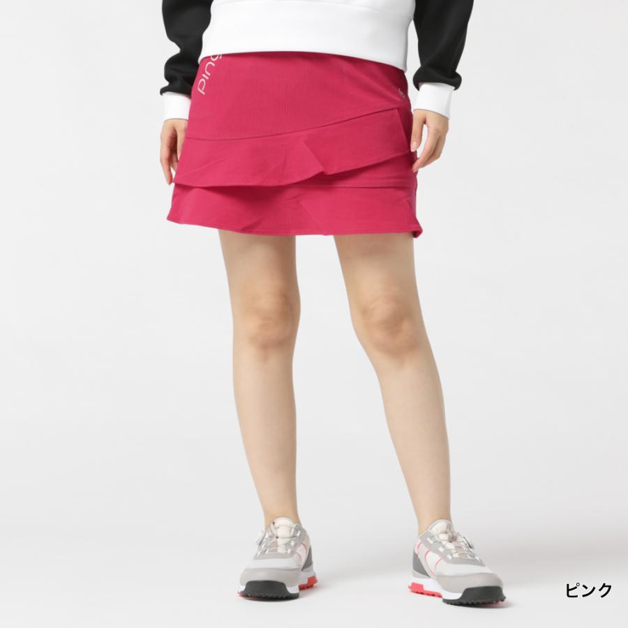 PING レディース ゴルフスカート 赤 PING（ピン） レディース ゴルフウェア スカート 秋 冬 23FWトリコット