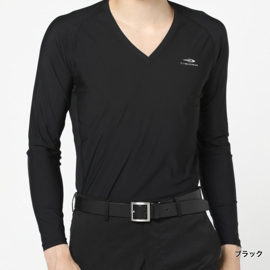 Lサイズ　ブリーフィング　インナー長袖VネックTシャツ 黒　美品　ゴルフ TIGORA（ティゴラ） ゴルフウェア 長袖コンプレッションインナー 春 夏