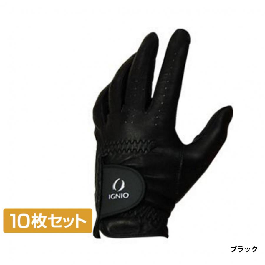 IGNIO 10枚セット イグニオ ゴルフグローブ メンズ 左手 天然羊