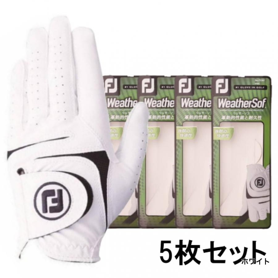 5枚セット フットジョイ 秋 冬 メンズ ゴルフグローブ 18 ウェザーソフ FootJoy｜alpen-group｜02