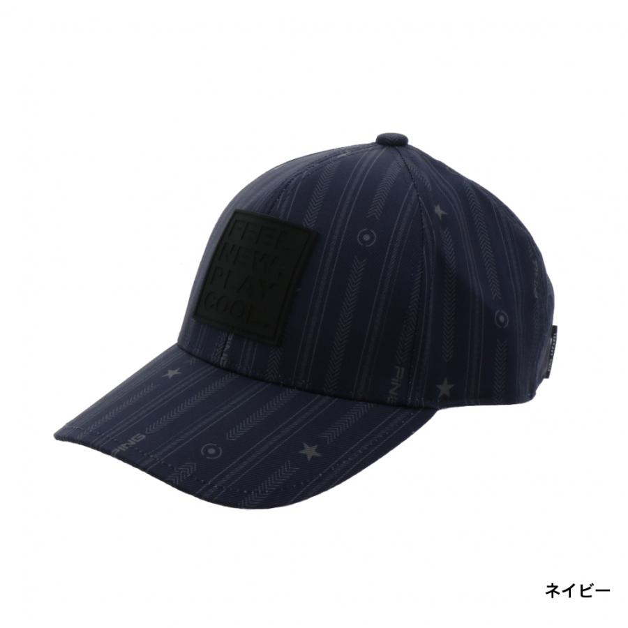 PING（ピン） ゴルフウェア キャップ 春 夏 ストライプ総柄プリント