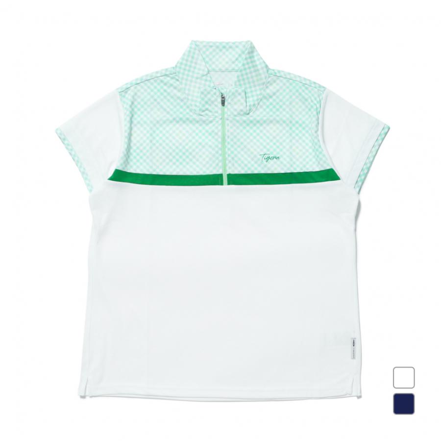 TIGORA（ティゴラ） レディス テニス 半袖ポロシャツ ハーフジップ
