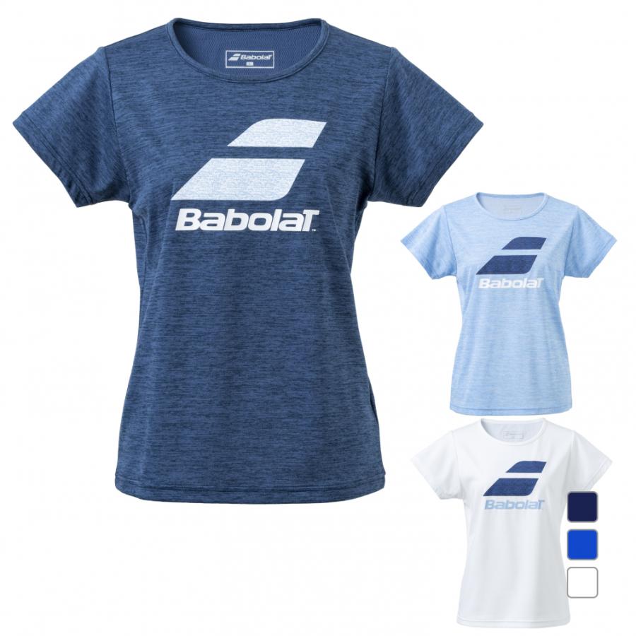 バボラ　Babolat ロゴ入りTシャツ ネイビー ホワイト ２枚セット新品 Babolat（バボラ） レディス テニス 半袖Tシャツ PURE SHORT SLEEVE