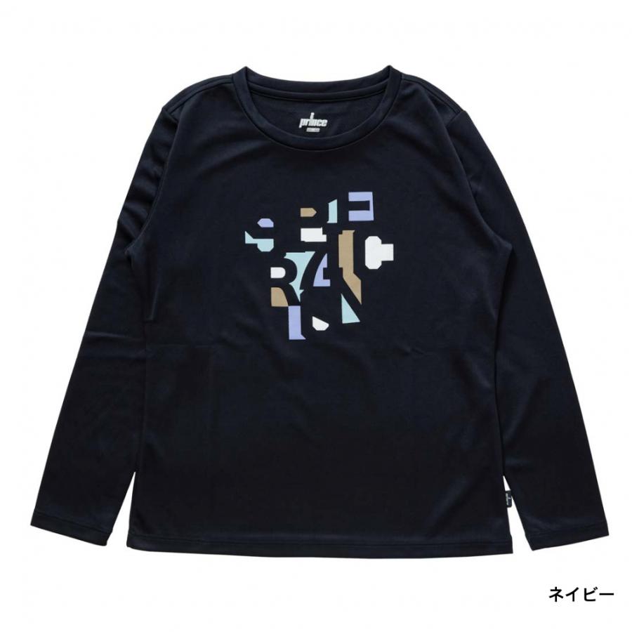 Prince プリンス テニスウェア長袖Tシャツ MS3008黒ユニセックスM Prince（プリンス） レディス テニス 長袖Tシャツ ロングスリーブ