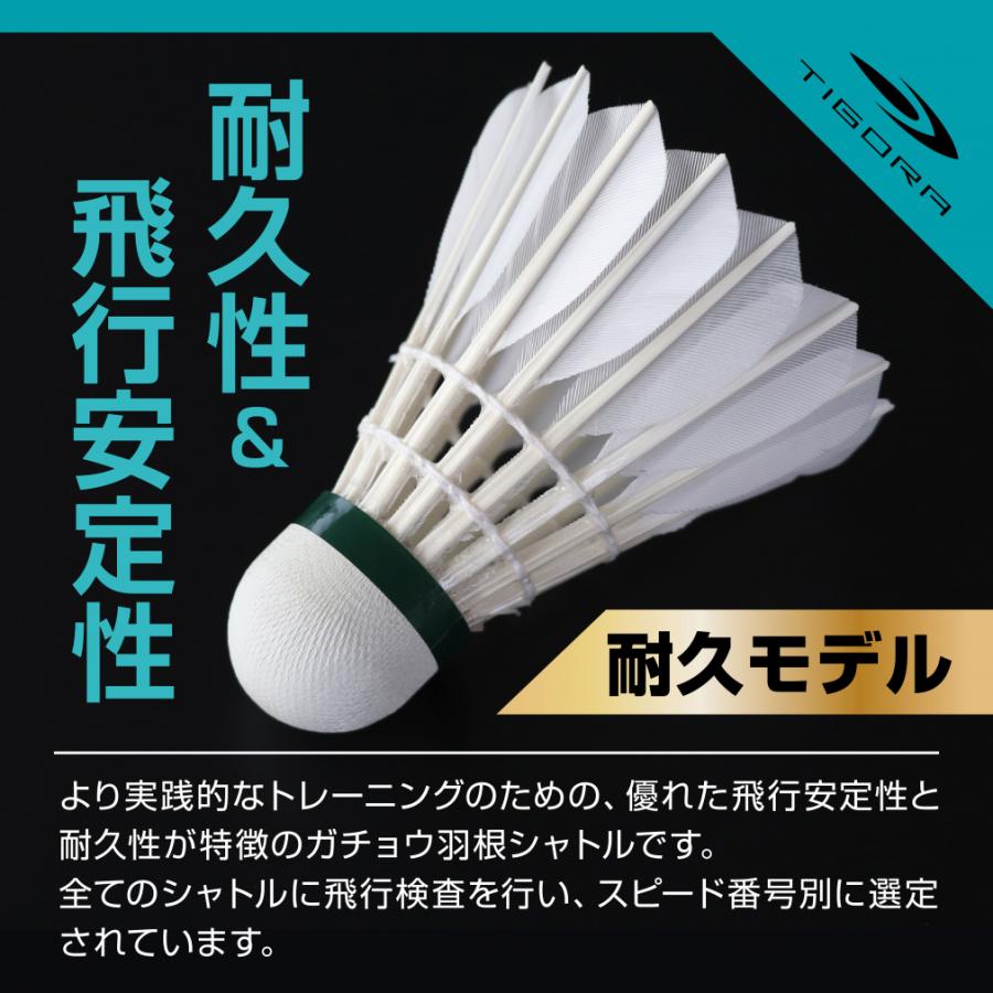 TIGORA ティゴラ 水鳥羽根シャトル フェザー ガチョウ 1ダース 4 TIGORA ティゴラ 水鳥羽根シャトル フェザー ガチョウ 1ダース 4