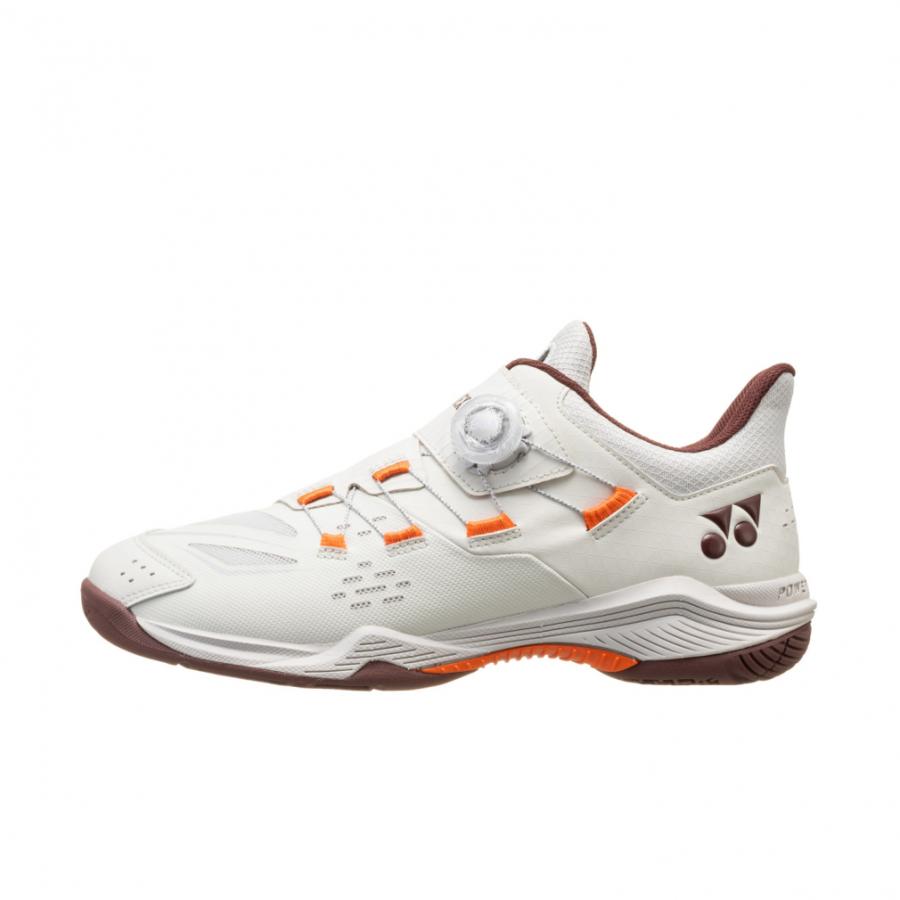 YONEX バドミントンシューズ ホワイト/パープル24センチ試し履き一回 バドミントン,バドミントンシューズ レディースのヨネックス