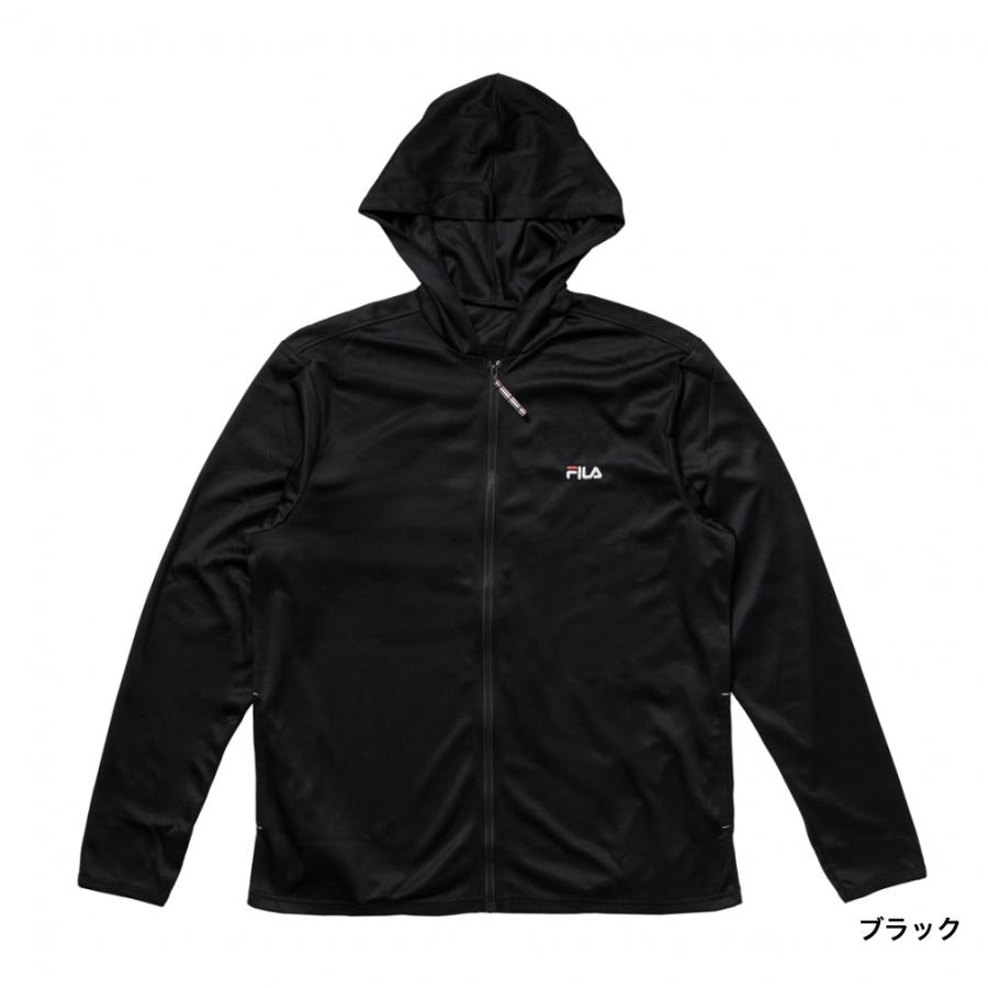 REFLEIM メッシュフードパーカー 黒(本日限定価格) FILA（フィラ） メンズ マリン ラッシュガード メッシュ無地UVパーカー
