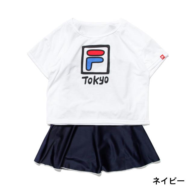 フィラ ジュニア キッズ 子供 マリン 水着 Tシャツ付aラインワンピース水着 1 6 Fila アルペン Paypayモール店 通販 Paypayモール